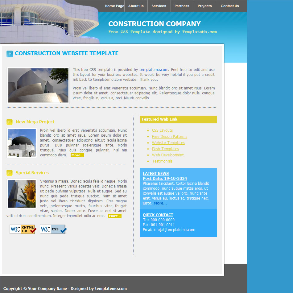 blue website templates