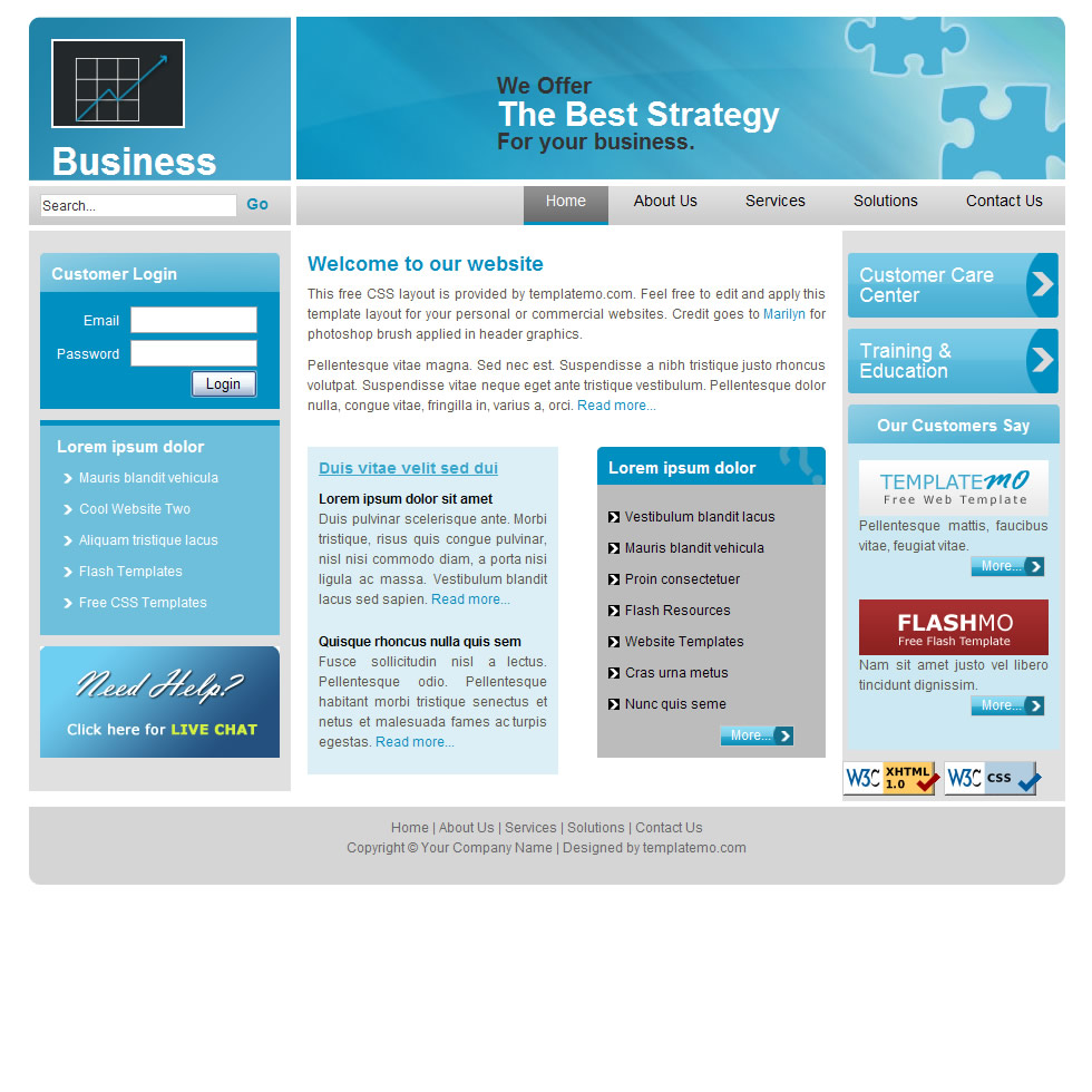 blue website templates