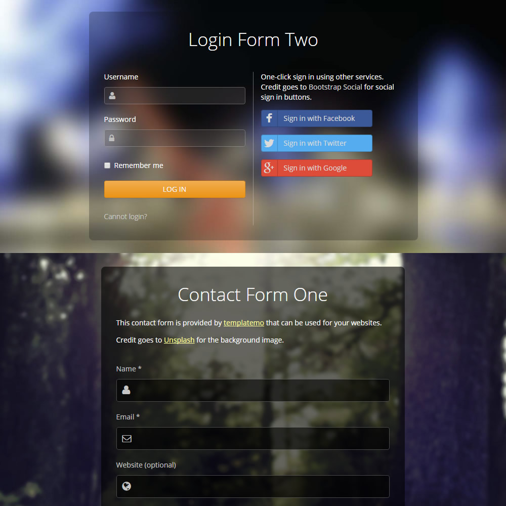 bootstrap login page template